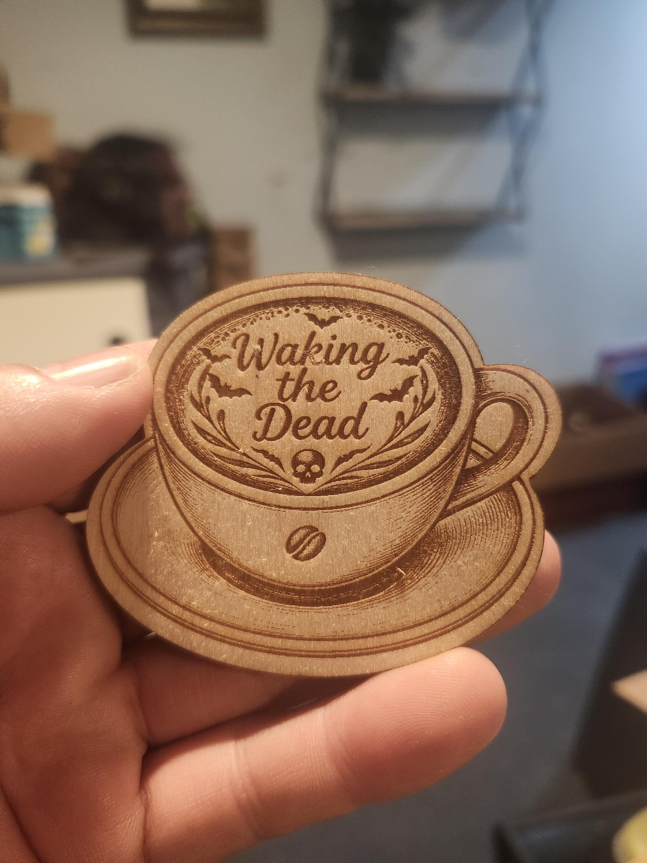 Funny Coffee Magnet | Laser Engraved Wood Coffee Magnet | Coffee Lover Gift | Refrigerator Magnet | Kitchen Decor | Made on Long Island
