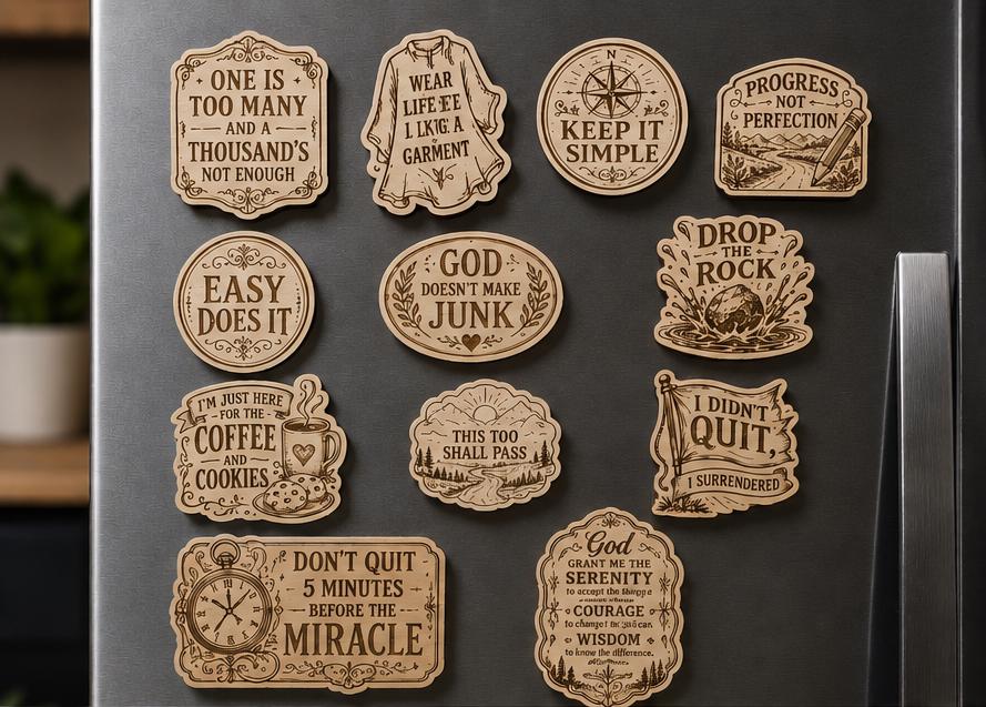 AA Recovery Magnet | Alcoholics Anonymous Gift | Sober Gift | Inspirational Wooden Refrigerator Magnet | Handmade Recovery Decor