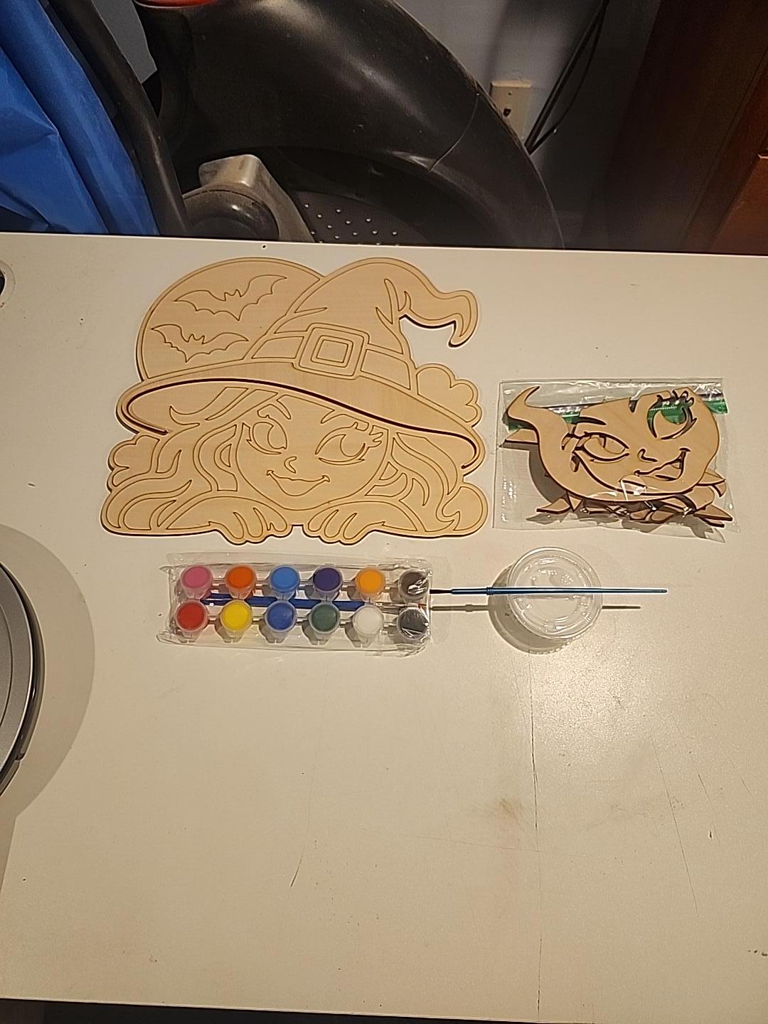 Halloween Paint Kits — alternate angle of the laser engraved studio piece