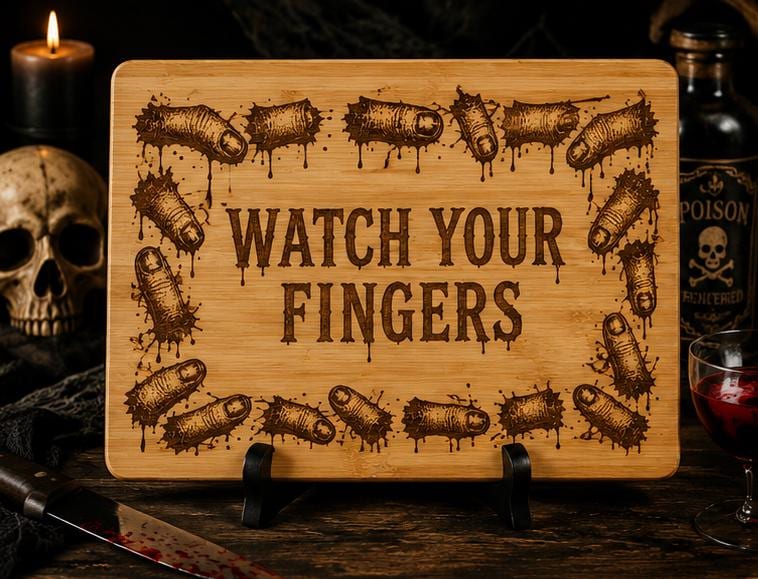 Watch Your Fingers Cutting Board