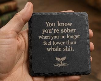 Wooden sign engraved with a recovery date