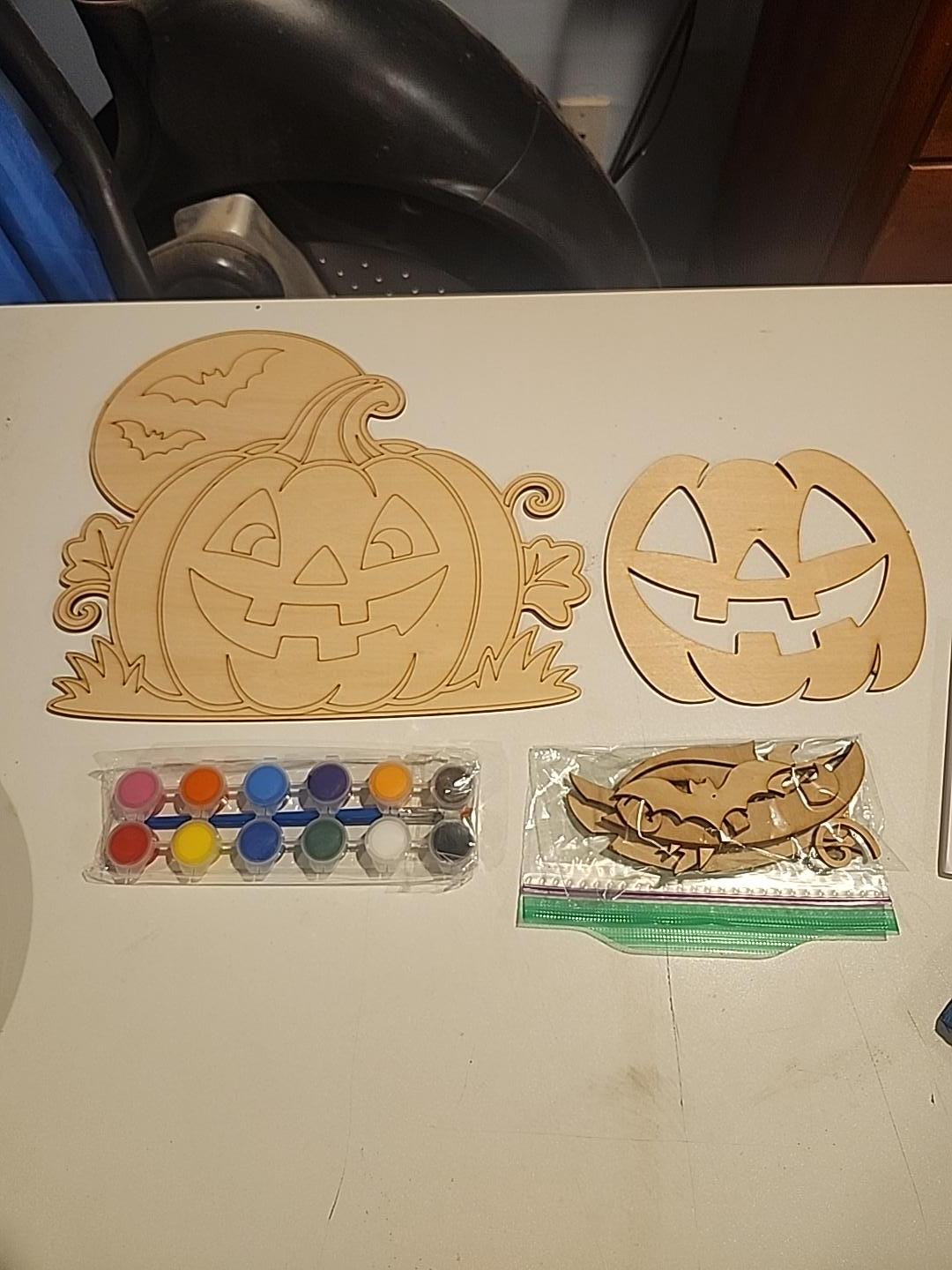 Halloween Paint Kits — close-up of the laser engraved detail of the laser engraved studio piece