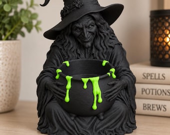3D Printed Witch Cauldron Catchall | Gothic Halloween Decor (Personalized Colors)