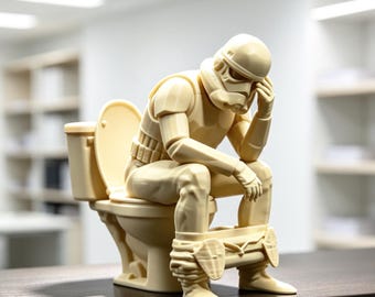 Stormtrooper on Toilet Figure – Funny Star Wars Inspired Bathroom Ornament