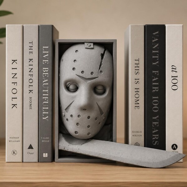 Jason Voorhees Book Nook – Friday the 13th Inspired Horror Bookshelf Insert | Slasher Movie Decor