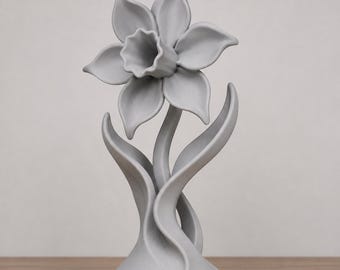 Daffodil Sculpture Modern Floral Decor Ornament Multiple Colour Options