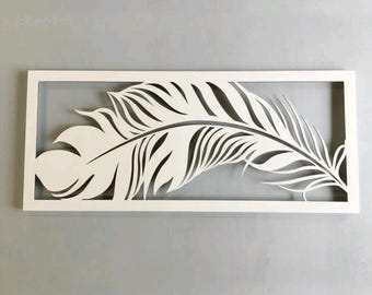 White feather wall art home decor
