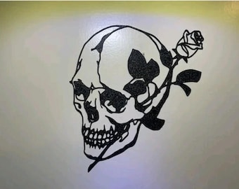 Skull and rose wall art home decor