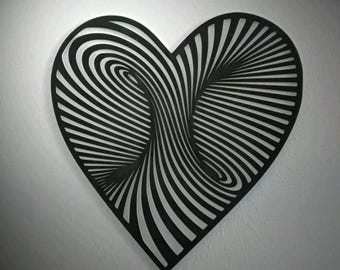 Illusion heart wall art home decor