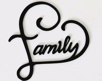 Family love heart wall art home decor