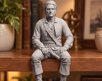 Will Turner Pirate Ledge Sitter Figurine – 3D Printed Nautical Collectible (11cm)