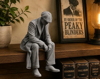 Thomas Shelby Inspired Sad Shelf Sitter Peaky Blinders Style Edge Figure Home Decor