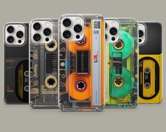 Funda para teléfono con diseño de casete, estilo retro y vintage, para iPhone 17, 16 Pro, 15, 14, 13, 12, Samsung S26, S25, S24, S23, A16, A56, A55, Pixel 10 Pro 9