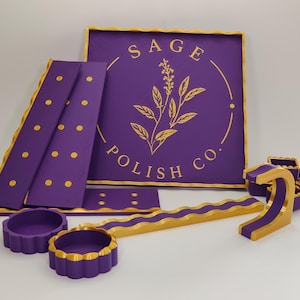 Le joli petit plateau (Violet) | Système de plateaux modulaires pour vernis à ongles | Organisateur pour nail art, station de manucure, espace de travail pour appareils électroniques