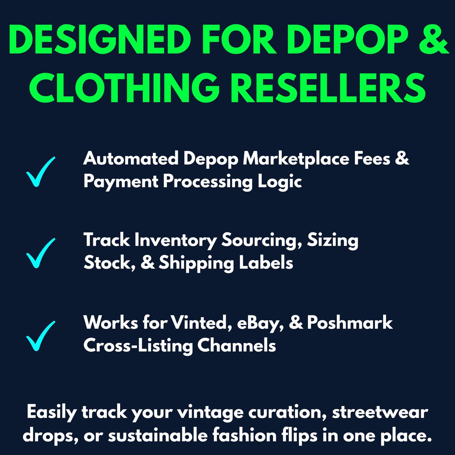Depop Business Tracker Google Sheets | Reseller Inventory Log Clothing ...