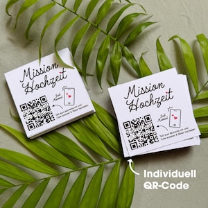Personalisierte 100 kreative Foto-Challenges für Hochzeit mit QR-Code Upload / Hochzeitsspiele / Tischdeko