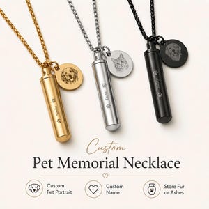 Collar con urna para mascotas, recuerdo personalizado para cenizas de perros y gatos, regalo conmemorativo de piel de mascota