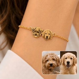Pulsera personalizada para mascotas, regalo para mamás de perros y gatos, joyería personalizada con foto