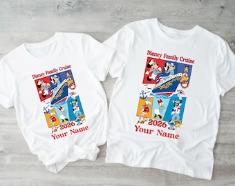 Gepersonaliseerde Disney Cruise 2026-shirt, aangepaste naam Disney Cruise Trip-shirts, Mickey Minnie Cruise-uniseks T-shirt voor volwassenen