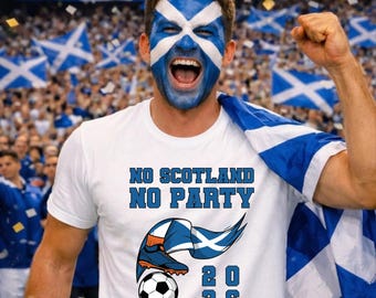 Camiseta "No Scotland No Party", Camiseta "We'll Be Coming 2026", Camiseta para aficionados al fútbol, Camiseta unisex para adultos de fútbol