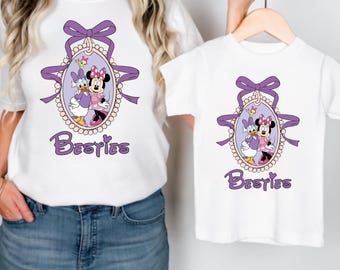 Minnie Daisy Besties T-Shirts, Kids Disney Cartoon Matching Shirts, Disney Family T-Shirts, Disney Trip 2026 Kids Adult Unisex Tees
