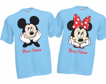 Personalised Mickey Minnie Mouse 2026 T-Shirts, Custom Kids Mickey Minnie Mouse Matching Shirts, Disney Matching Kids Adult Unisex Tee Top