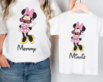 Personalised Minnie Mouse T-Shirts, Kids Minnie Mouse Matching Shirts, Disney Family T-Shirts, Disney Trip 2026 Kids Adult Unisex Tees