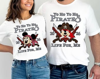 Camiseta Disney Pirates 2026, Camiseta Mickey Minnie Pirates 2026, Camiseta unisex para niños y adultos Disney Cruise 2026