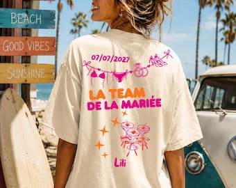 Team Mariée Fransk Möhippa T-shirt – Personlig Bröllopsgrupp T-shirt