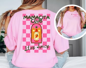 -shirt Mamacita Club | T-shirt à imprimé graphique Comfort Colors 1717, sauce piquante rétro, coquette maman surdimensionnée