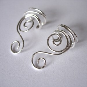 Ear Cuffs Set of Two A Pair of Sterling Silver, 14K gold filled, Rose Gold Filled, gold tone or Silver Plated Ear Cuffs with Swirls image 2