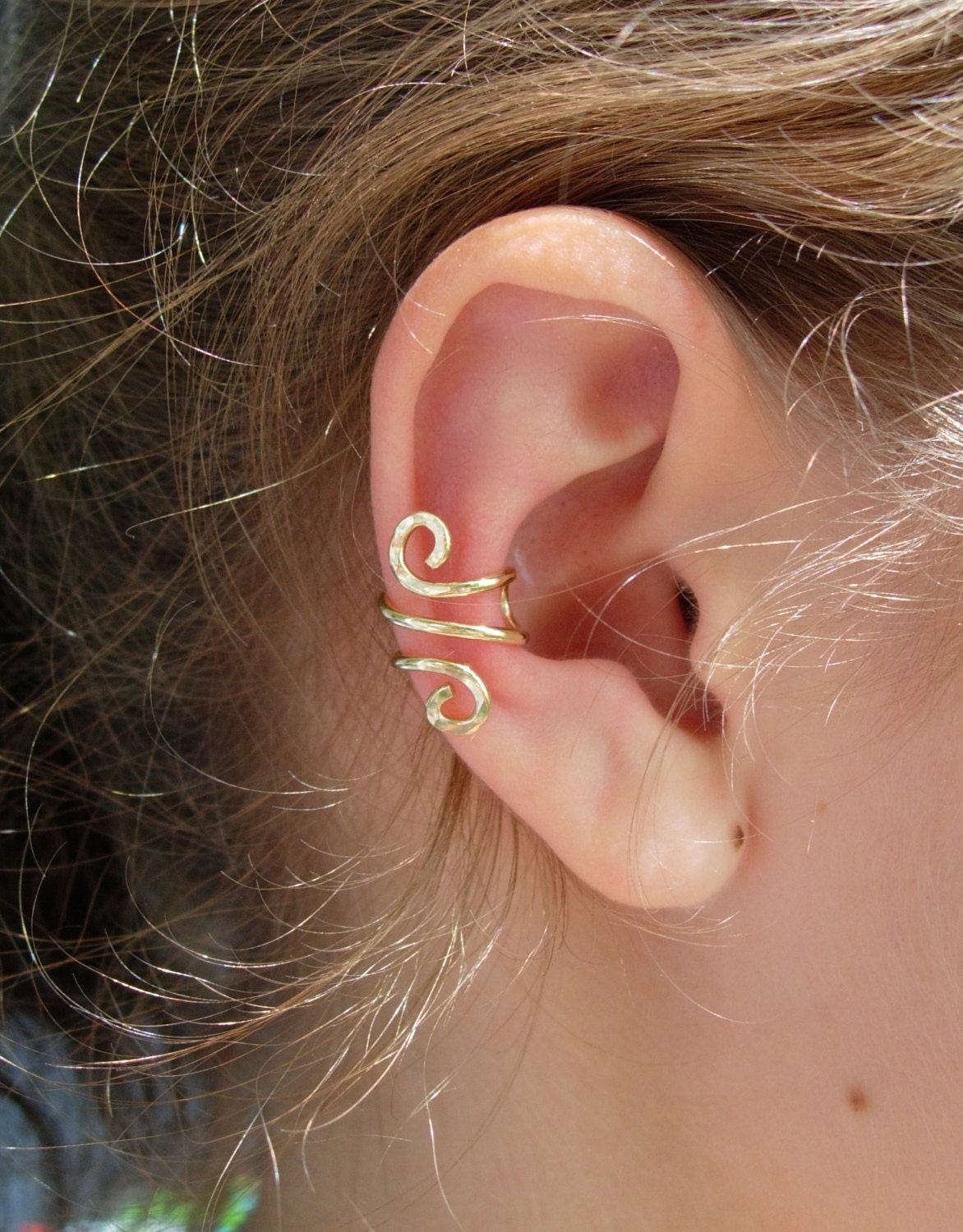 14K Gold Ear Cuff Single Rose Gold Filled Ear Cuff Or Etsy