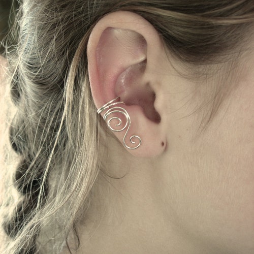 Ear Cuffs Set of Two A Pair of Sterling Silver 14K Gold Etsy