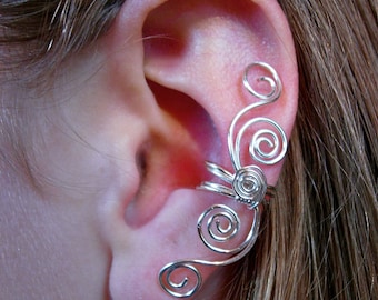 PAIR / TWO Ear Cuffs Pair choose your metal Multi Swirl Ear Cuffs "Swirls Galore" 2 ear cuffs in this listing