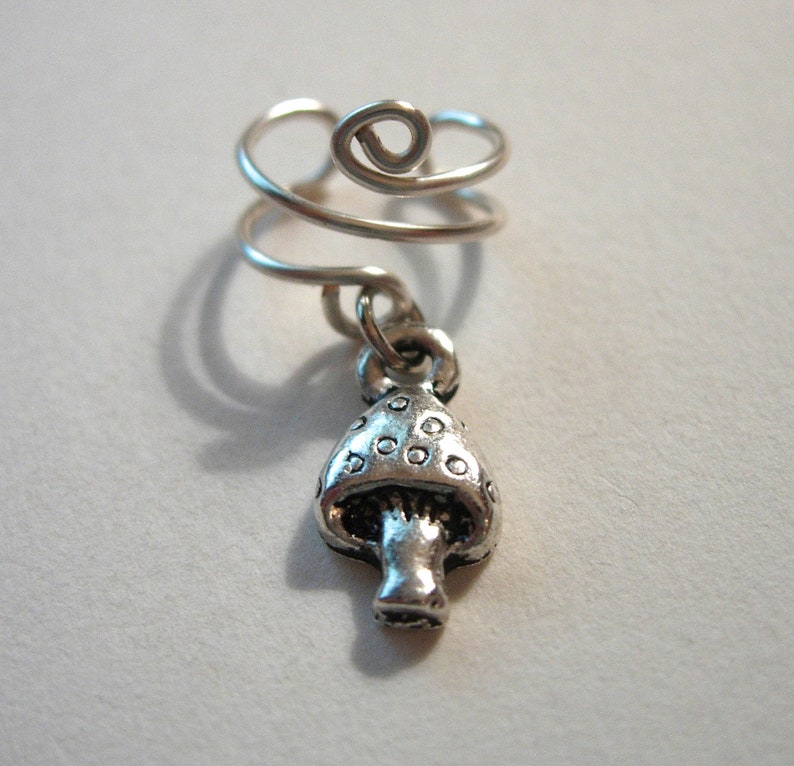 Ear Cuff Very Trendy Silver Cuff With an Adorable Mushroom Etsy