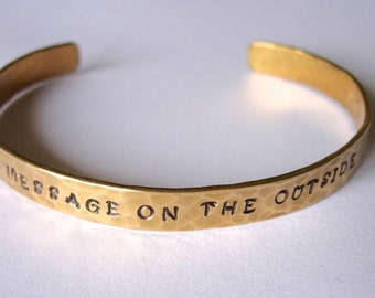 Create Your Own Custom Hand Stamped and Hammered Bracelet   Available in Brass, Copper, Nickel Silver, Sterling Silver