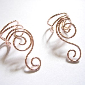 Ear Cuffs Set of Two A Pair of Sterling Silver, 14K gold filled, Rose Gold Filled, gold tone or Silver Plated Ear Cuffs with Swirls image 4