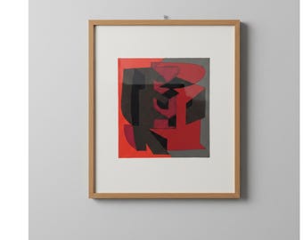 Victor Vasarely original chromlithograp Octal 7. 1972