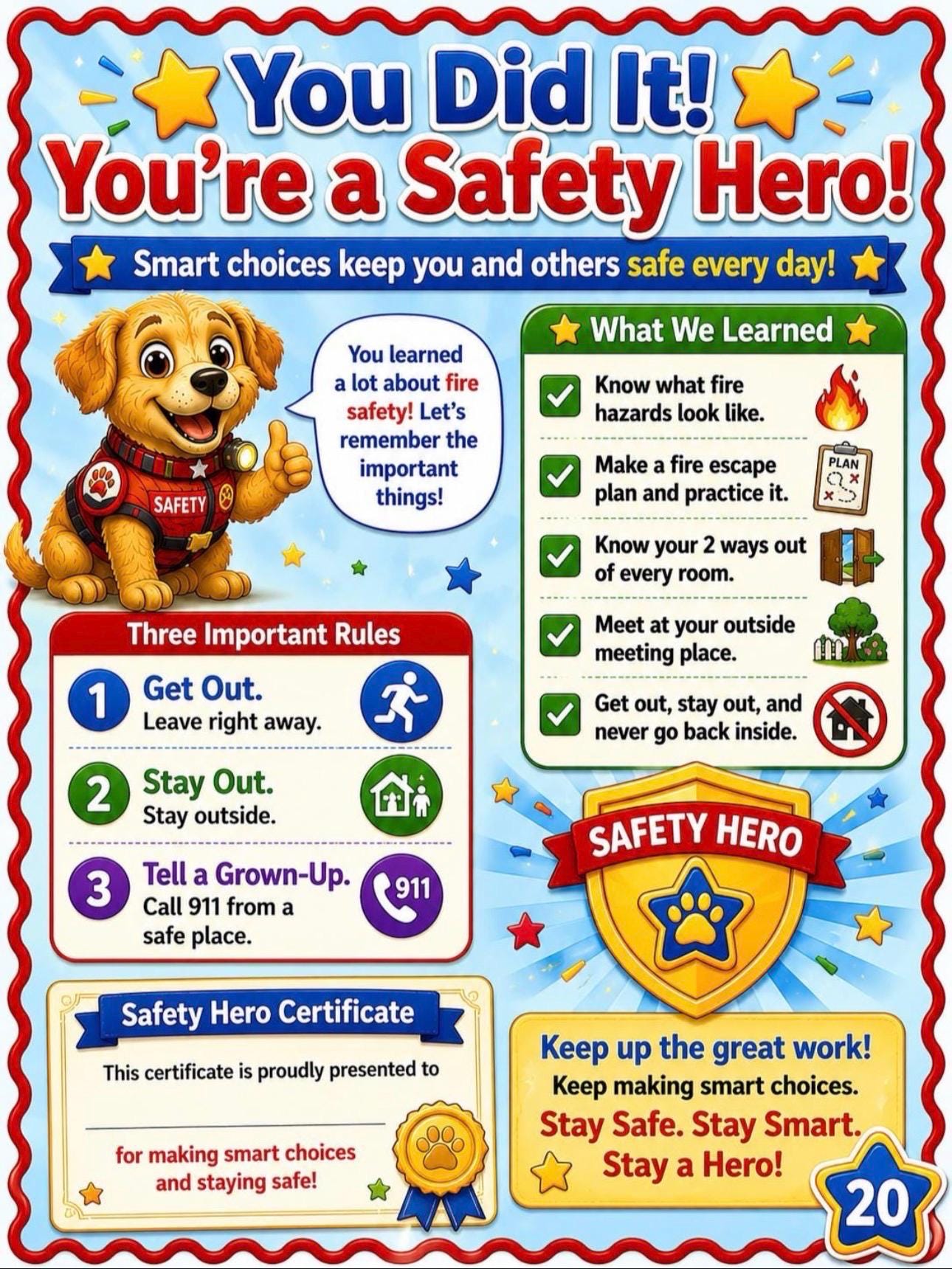 Fire Safety Activity Pack for Kids Ages 4-8: Mazes, Escape Plans ...
