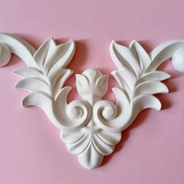 Gips Verzierung Dekor Ornament Stuck Gips Relief Stuckdekor - "Tulip Corner"