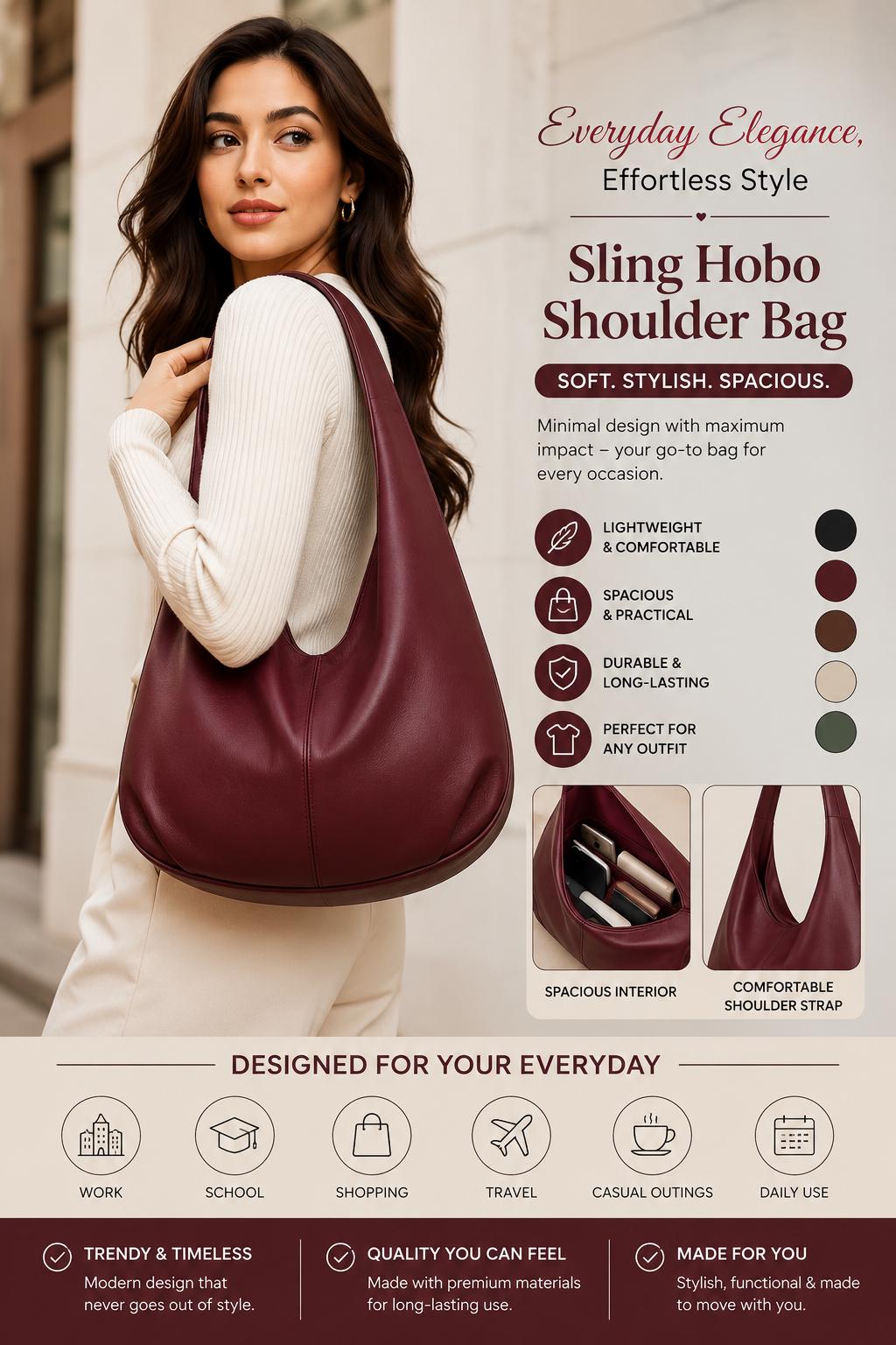 Modern Hobo Bag PDF Sewing Pattern | Slouchy Shoulder Tote | Slouchy ...