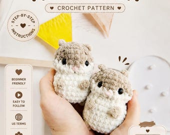 Cute Hamster Crochet Pattern PDF | Amigurumi Hamster Plush Toy Pattern | Easy Crochet Animal Tutorial | DIY Gift Crochet Pattern