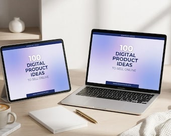 Guía de ideas para productos digitales / 100 ideas de productos online rentables para principiantes / Cuaderno de trabajo sobre ingresos pasivos / PDF para iniciar un negocio