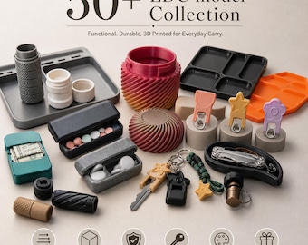 Paquete de más de 50 archivos STL EDC / Archivos STL para uso diario / Soporte para pastillas, contenedor de almacenamiento, bandeja multiusos / Cartera / Bandeja organizadora de archivos imprimible en 3D