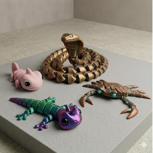100+ Flexi Animal STL Bundle | Articulated Creature Collection | Flexi Fish, Shark, Articulated Octopus | 3D Printed File | Instant Download image 5