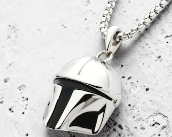 Mandalorian Boba Fett-helmketting Star Wars geïnspireerde hangerketting Sci Fi-sieraden Cadeau voor fans