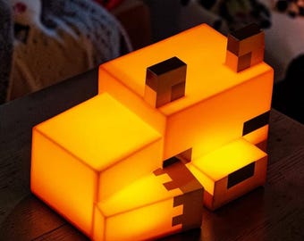 Minecraft Fox Nachtlampje Pixel LED-lamp Leuke gamingkamerdecoratie voor kinderen slaapkamer bureau cadeau