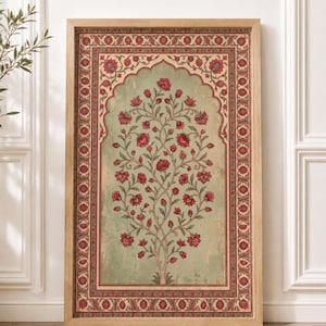 Indian Mughal Floral Arch ,Botanical Poster, Jaipur Palace ,tree of life, flower print