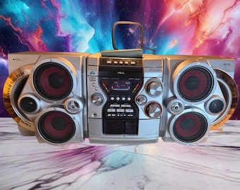 Aiwa JAX‑S5 Stereo System Cd Cassette AM/FM Mini Hi‑Fi Component Tested Clean