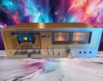 Vintage Silver Zenith MC-9070 Cassette Deck VU Meters High Fidelity SERVICED